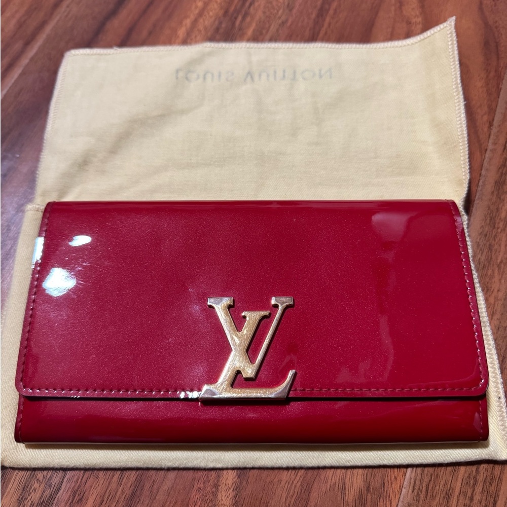 Louis Vuitton Patent Leather Glossy Red Vernis Wallet